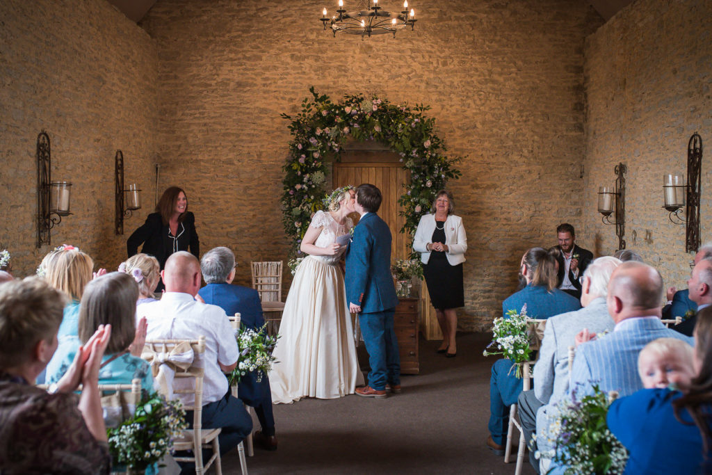 bride and groom getting married